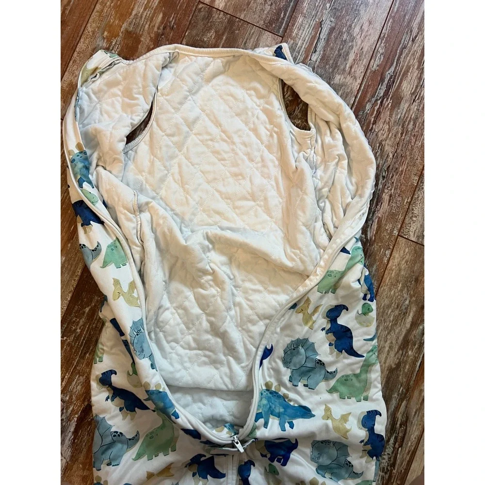 Totaha Sleep Sack XL Blue Green Watercolor Dinosaur Jersey Knit Quilted‎